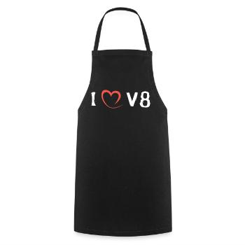 i love v8 - musclecars und vintage racing - Kochschürze - Schwarz - Vorne - AI Model Male 185 dark (185cm)