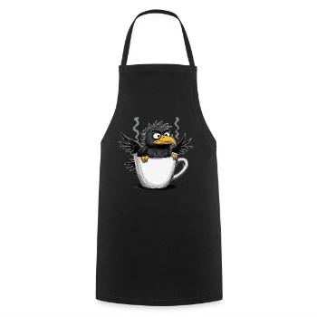 Bird don't want coffee before you ask no - Cooking Apron - black - Front - AI Model Male 185 dark (185cm)
