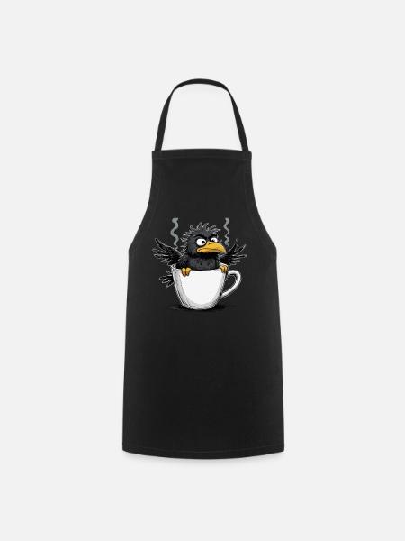 L’oiseau ne veut pas de café avant que vous ne demandiez non - Tablier de cuisine - noir