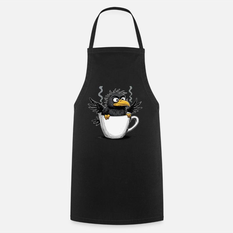 L’oiseau ne veut pas de café avant que vous ne demandiez non - Tablier de cuisine - noir