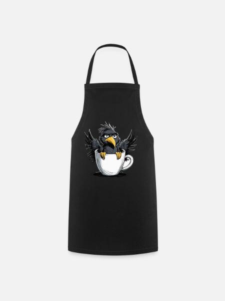 L’oiseau ne veut pas de café avant que vous ne demandiez non - Tablier de cuisine - noir