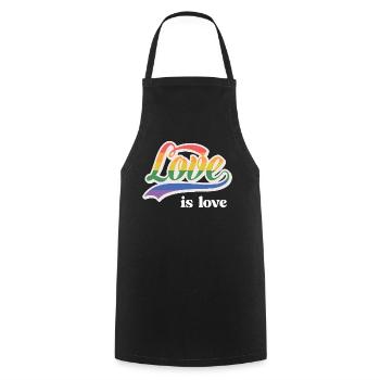 LGBT Pride Month - Liebe ist Liebe - Kochschürze - Schwarz - Vorne - AI Model Male 185 dark (185cm)