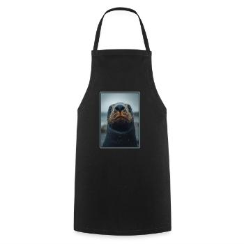 Sea Lions Sea Lion - Cooking Apron - black - Front - AI Model Male 185 dark (185cm)