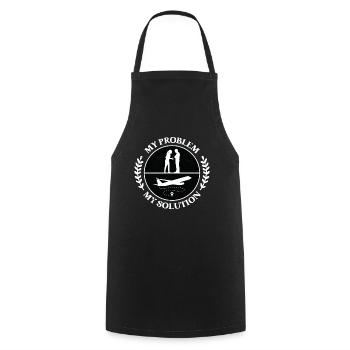 Instructeur de vol Mon problème Mon pictogramme Papa Maman - Tablier de cuisine - noir - Devant - AI Model Male 185 dark (185cm)