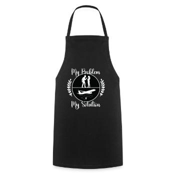 Flight Instructor My Problem My Pictogram Mom Dad - Cooking Apron - black - Front - AI Model Male 185 dark (185cm)