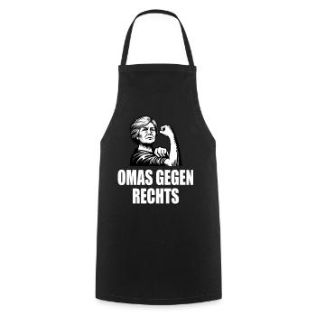 Omas gegen rechts - Kochschürze - Schwarz - Vorne - AI Model Male 185 dark (185cm)
