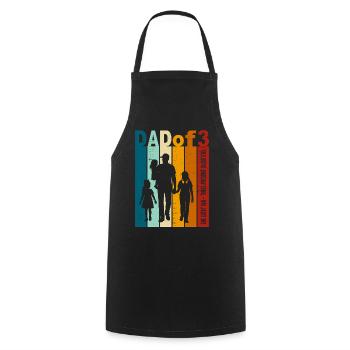 Papa & 3 Töchter Geschenk Design Vatertag - Kochschürze - Schwarz - Vorne - AI Model Male 185 dark (185cm)