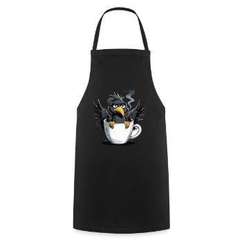 Bird don't want coffee before you ask no - Cooking Apron - black - Front - AI Model Male 185 dark (185cm)