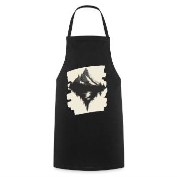 Mountains Climbing Climbers Hiking - Cooking Apron - black - Front - AI Model Male 185 dark (185cm)