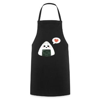 Kawaii Onigiri mit Herz - Kochschürze - Schwarz - Vorne - AI Model Male 185 dark (185cm)