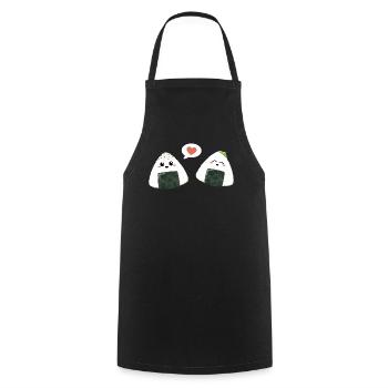 Onigiri Pärchen Liebe - Kochschürze - Schwarz - Vorne - AI Model Male 185 dark (185cm)