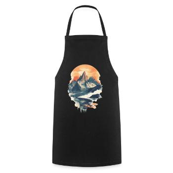 Mountains Climbing Climbers Hiking - Cooking Apron - black - Front - AI Model Male 185 dark (185cm)