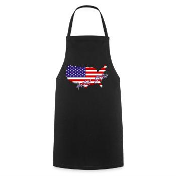 Landkarte der Vereinigten Staaten, American Pride - Kochschürze - Schwarz - Vorne - AI Model Male 185 dark (185cm)