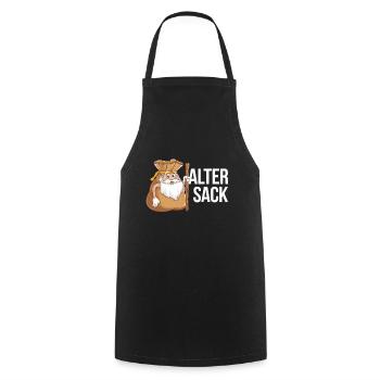 Alter Sack Lustiges Cartoon Design Mit Witzigem - Kochschürze - Schwarz - Vorne - AI Model Male 185 dark (185cm)
