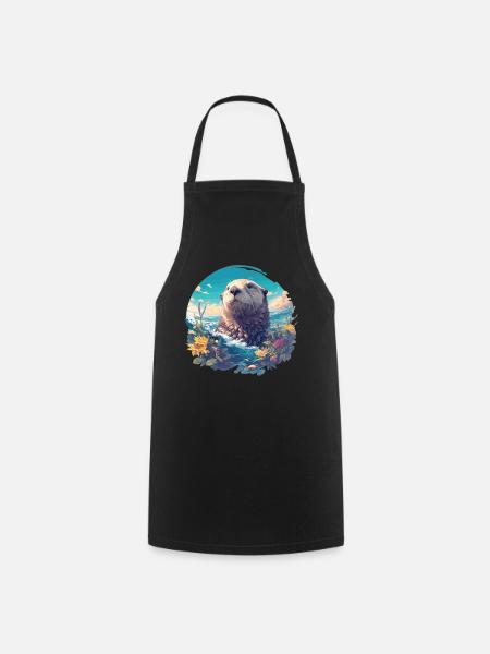 Seeotter - Kochschürze - Schwarz