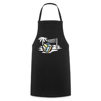 Volleyball am Strand - Beachvolleyball Symbol - Kochschürze - Schwarz - Vorne - AI Model Male 185 dark (185cm)