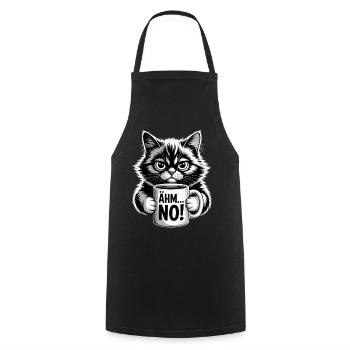 Um... No! Cat With Coffee Humor - Cooking Apron - black - Front - AI Model Male 185 dark (185cm)