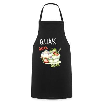 Frog Frogs Croak Dessert Kids - Cooking Apron - black - Front - AI Model Male 185 dark (185cm)