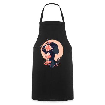 Femme Tête Fleurs Journée Internationale de la Femme Abstrait Créatif - Tablier de cuisine - noir - Devant - AI Model Male 185 dark (185cm)