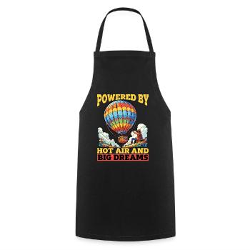 Hot Air Ballooning Powered By Hot Air Balloonist - Kochschürze - Schwarz - Vorne - AI Model Male 185 dark (185cm)