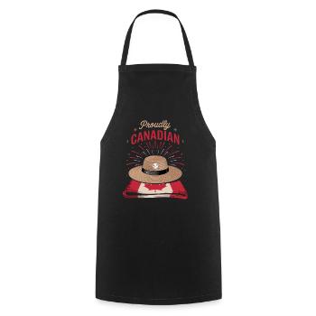 Pride Canadian Solemn Maple Leaf Motif - Cooking Apron - black - Front - AI Model Male 185 dark (185cm)