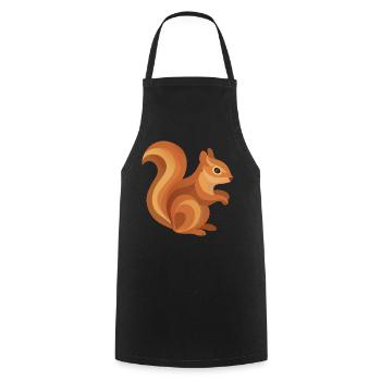 Squirrel – Playful forest animal in warm tones - Cooking Apron - black - Front - AI Model Male 185 dark (185cm)
