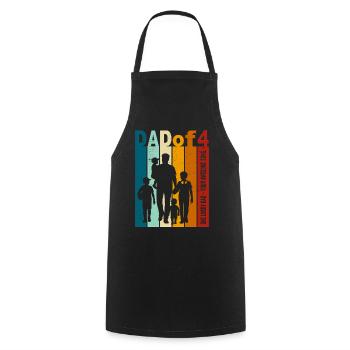 Papa & 4 Söhne Geschenk Design zum Vatertag - Kochschürze - Schwarz - Vorne - AI Model Male 185 dark (185cm)