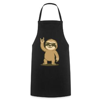 Ambiance rock paresseuse - Tablier de cuisine - noir - Devant - AI Model Male 185 dark (185cm)