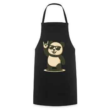 Vibrations de panda rock - Tablier de cuisine - noir - Devant - AI Model Male 185 dark (185cm)