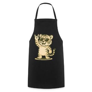 Rock’n’Roar Tiger - Kochschürze - Schwarz - Vorne - AI Model Male 185 dark (185cm)