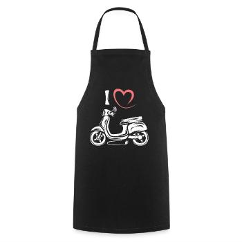Ich liebe Roller - Elektro scooter Illustration - Kochschürze - Schwarz - Vorne - AI Model Male 185 dark (185cm)