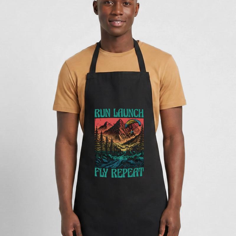 Paragliding Run Launch Fly Repeat Paramotoring Cooking Apron