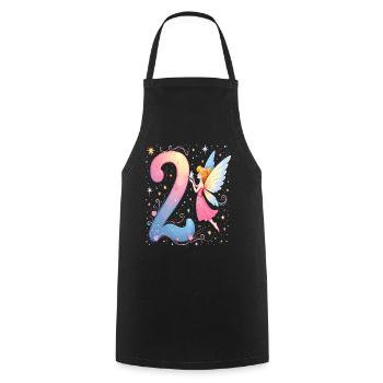 Douce Fée 2ème Anniversaire pour les filles - Tablier de cuisine - noir - Devant - AI Model Male 185 dark (185cm)
