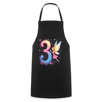 Douce Fée 3ème anniversaire pour les filles - Tablier de cuisine - noir - Devant - AI Model Male 185 dark (185cm)