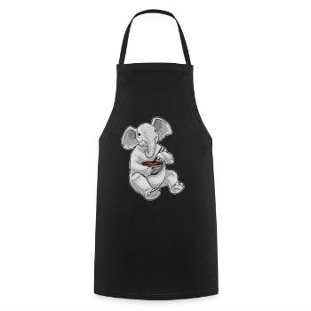 Elefant Koch Ramen Kochen - Kochschürze - Schwarz - Vorne - AI Model Male 185 dark (185cm)