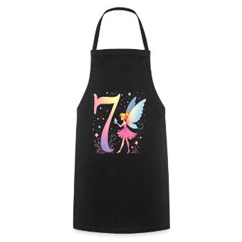 Douce Fée 7ème Anniversaire pour les filles - Tablier de cuisine - noir - Devant - AI Model Male 185 dark (185cm)