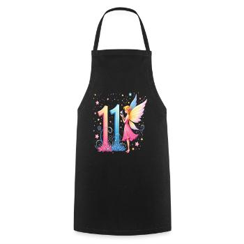 Douce Fée 11ème Anniversaire pour les filles - Tablier de cuisine - noir - Devant - AI Model Male 185 dark (185cm)