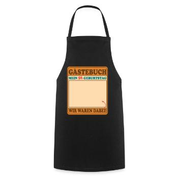 Guestbook My 50th Birthday - We were there! - Cooking Apron - black - Front - AI Model Male 185 dark (185cm)
