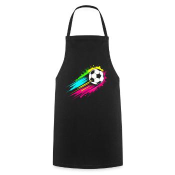 Fußball - Kochschürze - Schwarz - Vorne - AI Model Male 185 dark (185cm)