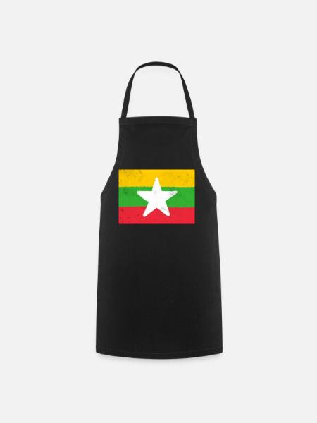 Flagge von Myanmar - Kochschürze - Schwarz
