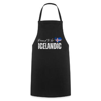 Fière d’Islandaise, j’adore l’Islande - Tablier de cuisine - noir - Devant - AI Model Male 185 dark (185cm)