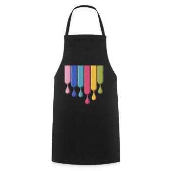 Colorful Colors Drop Blend Art - Cooking Apron - black - Front - AI Model Male 185 dark (185cm)