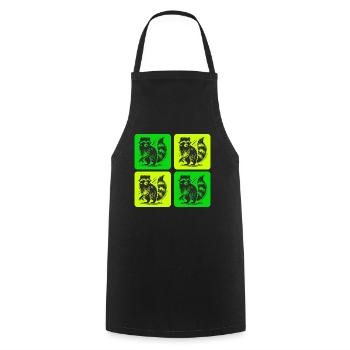 Stylish raccoon retro design - Cooking Apron - black - Front - AI Model Male 185 dark (185cm)