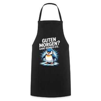 Good morning? Very thin ! Funny Penguin - Cooking Apron - black - Front - AI Model Male 185 dark (185cm)