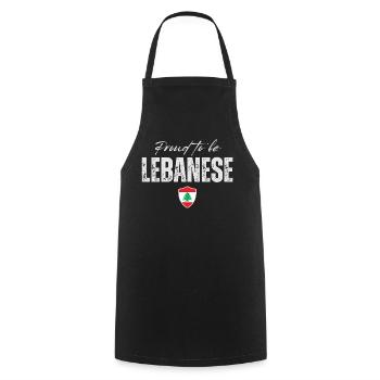 Lebanese proud, I love Lebanon - Cooking Apron - black - Front - AI Model Male 185 dark (185cm)
