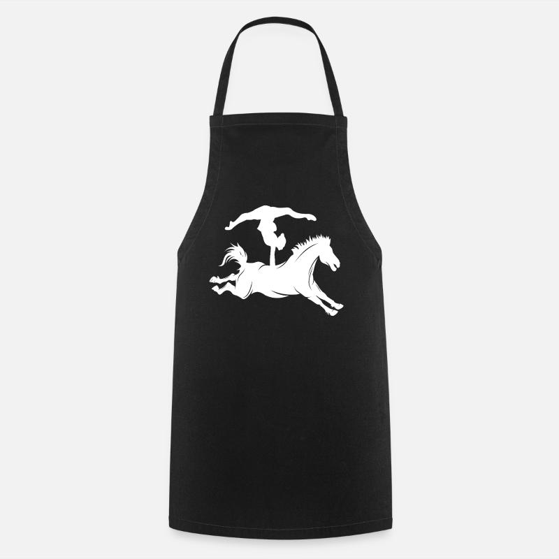 Équitation minimaliste silhouette voltige - Tablier de cuisine - noir