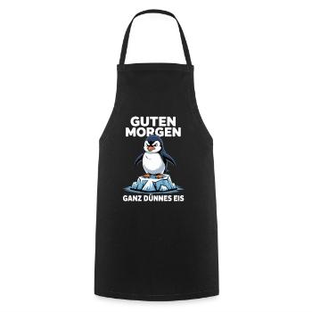 Good morning? Very thin ! Funny Penguin - Cooking Apron - black - Front - AI Model Male 185 dark (185cm)