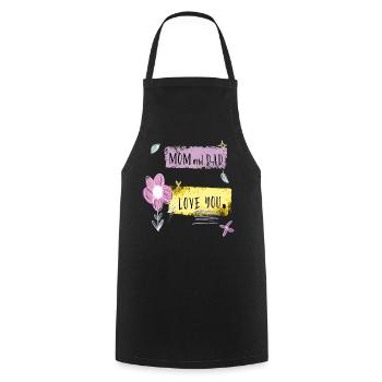 Maman et papa - Tablier de cuisine - noir - Devant - AI Model Male 185 dark (185cm)