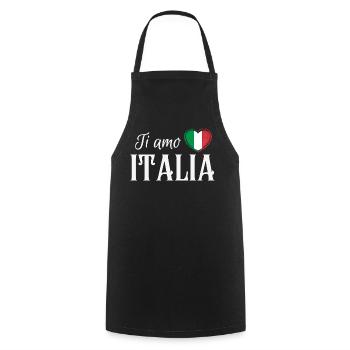 Ich liebe Italien, italienischen Stolz - Kochschürze - Schwarz - Vorne - AI Model Male 185 dark (185cm)