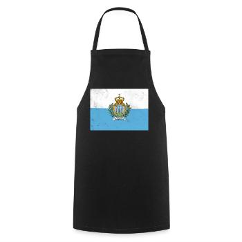 Flag of San Marino - Cooking Apron - black - Front - AI Model Male 185 dark (185cm)
